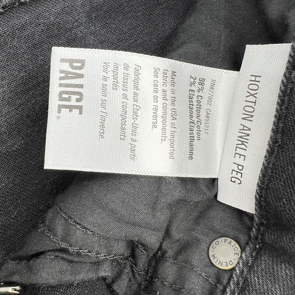 Paige Hoxton Ankle Peg Black Waist Tie Denim Jeans Size 28 - Picture 4 of 5